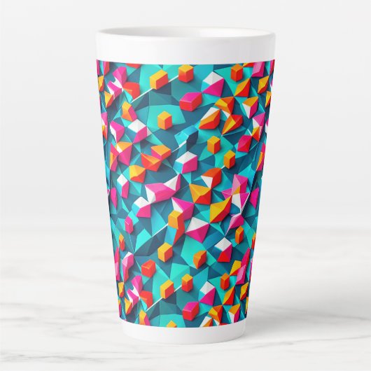 Abstraktes geometrisches Musterdesign 14 - Latte-T Milchtasse (Vorderseite)