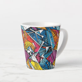 Abstraktes geometrisches Musterdesign 21 - Latte-T Milchtasse