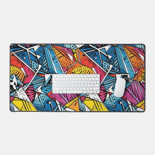Abstraktes geometrisches Musterdesign 21 - Schreib Schreibtischunterlage (Tastatur & Maus)