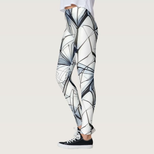 Abstraktes geometrisches Musterdesign 27 Leggings (Links)