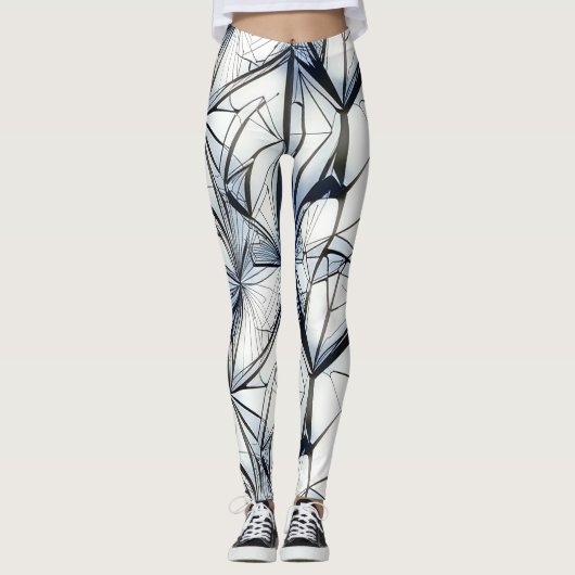 Abstraktes geometrisches Musterdesign 27 Leggings (Vorderseite)