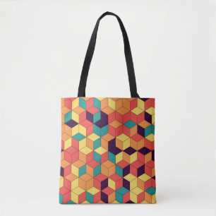 Abstraktes geometrisches nahtloses Farbkubenmuster Tasche