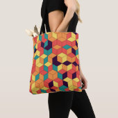Abstraktes geometrisches nahtloses Farbkubenmuster Tasche (Von Nahem)