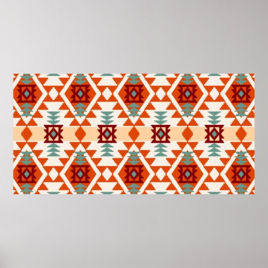 Abstraktes geometrisches nahtloses Muster in Ameri Poster (Vorne)