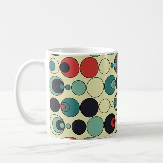 Abstraktes geometrisches, nahtloses Musterdesign. Kaffeetasse (Links)
