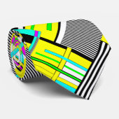 Abstraktes geometrisches Neonmuster Krawatte (Gerollt)