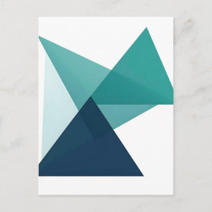Abstraktes Geometrisches Origami Blaugrün Postkarte