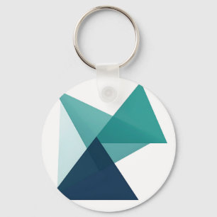 Abstraktes Geometrisches Origami Türkisblau Schlüsselanhänger