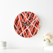 Abstraktes geometrisches Papier: Hochformat Große Wanduhr (Zuhause)