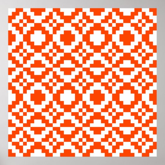 Abstraktes geometrisches, pixeliges Muster. Mos Poster (Vorne)
