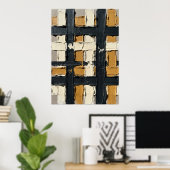 Abstraktes geometrisches Rasterposter | Impasto st Poster (Heimbüro)