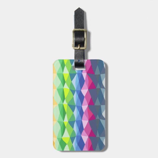 Abstraktes geometrisches Regenbogenmuster Gepäckanhänger (Vorderseite vertikal)