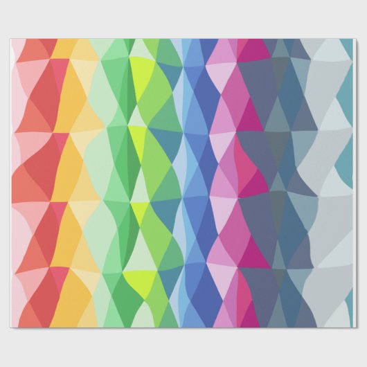 Abstraktes geometrisches Regenbogenmuster Geschenkpapier (Flach)