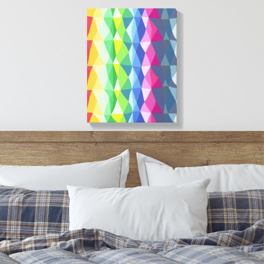 Abstraktes geometrisches Regenbogenmuster Leinwanddruck (Insitu (Schlafzimmer))