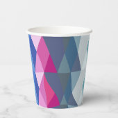 Abstraktes geometrisches Regenbogenmuster Pappbecher (Rückseite)