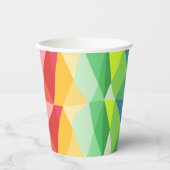 Abstraktes geometrisches Regenbogenmuster Pappbecher (Vorderseite)