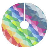 Abstraktes geometrisches Regenbogenmuster Polyester Weihnachtsbaumdecke (Vorderseite)