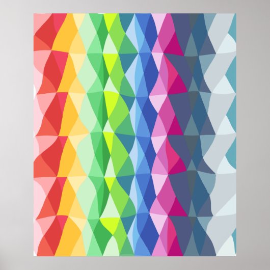 Abstraktes geometrisches Regenbogenmuster Poster (Vorne)
