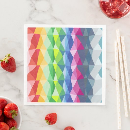 Abstraktes geometrisches Regenbogenmuster Serviette (Beispiel)