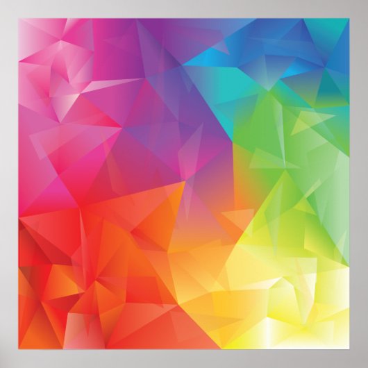 Abstraktes geometrisches Regenbogenposter Poster (Vorne)
