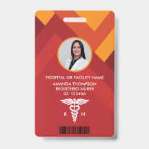 Abstraktes geometrisches Registered Nurse Foto ID