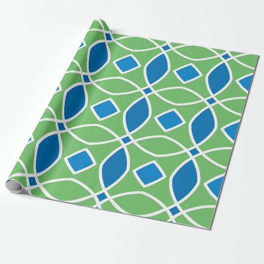 Abstraktes geometrisches Retro-Muster mit Tri Geschenkpapier (Ungerollt)