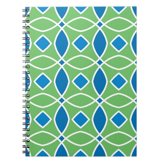 Abstraktes geometrisches Retro-Muster mit Tri Notizblock (Vorderseite)
