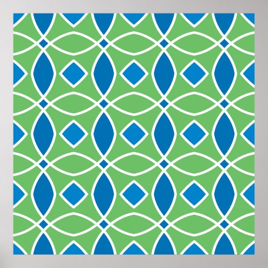 Abstraktes geometrisches Retro-Muster mit Tri Poster (Vorne)
