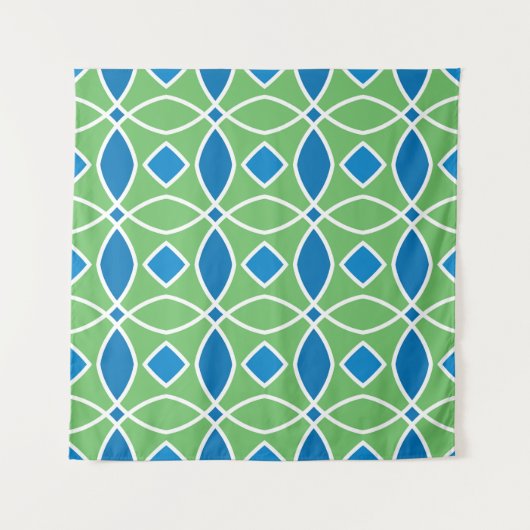 Abstraktes geometrisches Retro-Muster mit Tri Wandteppich (Vorderseite)