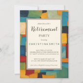 Abstraktes geometrisches Retro-Party für spieleris Einladung (Vorderseite)