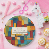 Abstraktes geometrisches Retro-Party für spieleris Pappteller (Party)