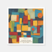 Abstraktes geometrisches Retro-Party für spieleris Serviette (Vorderseite)