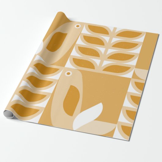 Abstraktes geometrisches Retromuster Geschenkpapier (Ungerollt)