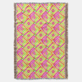 Abstraktes geometrisches rosa grünes Muster Decke (Vorderseite Vertikal)