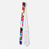 Abstraktes geometrisches rotes rosa blaues buntes krawatte (Rückseite)