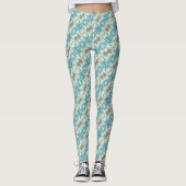 Abstraktes geometrisches Schneeflockenmuster Leggings (Vorderseite)
