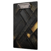 Abstraktes geometrisches Schwarz-Gold-Design Klemmbrett (Links)