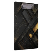 Abstraktes geometrisches Schwarz-Gold-Design Klemmbrett (Rechts)