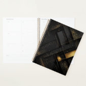 Abstraktes geometrisches Schwarz-Gold-Design Planer (Anzeige)
