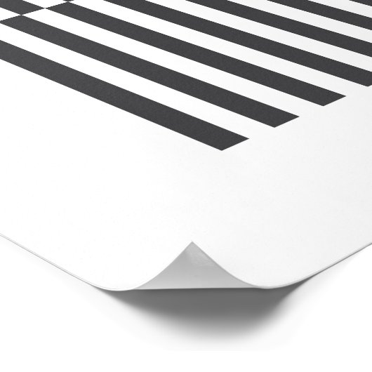 Abstraktes geometrisches Schwarz-Weiß-Muster Poster (Ecke)