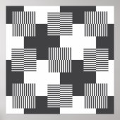 Abstraktes geometrisches Schwarz-Weiß-Muster Poster (Vorne)