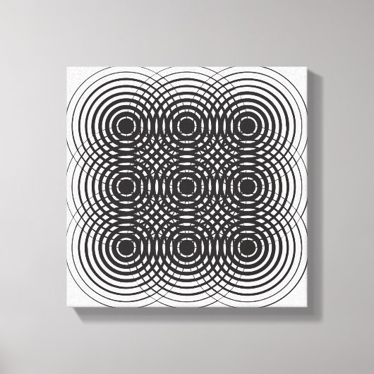 abstraktes geometrisches Schwarzweißdesign Leinwanddruck (Vorderseite)