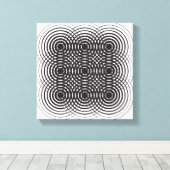 abstraktes geometrisches Schwarzweißdesign Leinwanddruck (Insitu (Holzboden))