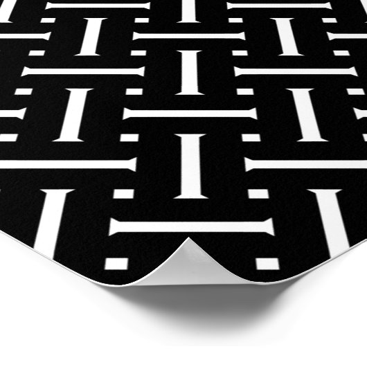 Abstraktes geometrisches Schwarzweißmuster Poster (Ecke)