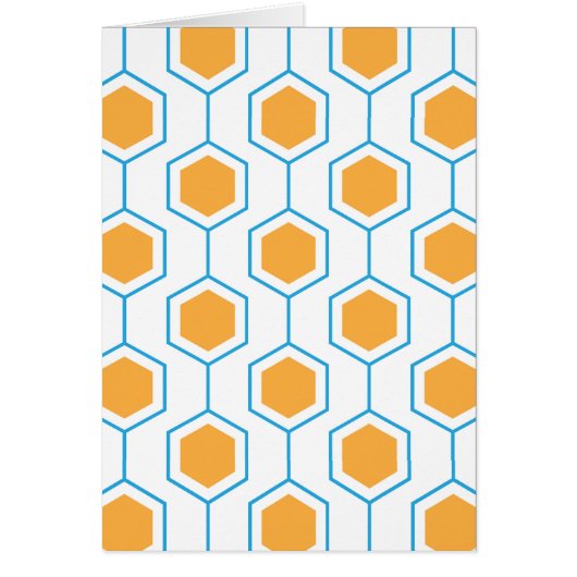 Abstraktes geometrisches Sechseckmuster in Orangeb (Vorne)