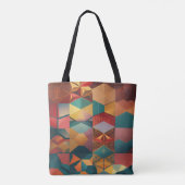 Abstraktes geometrisches Sechseckmuster Tasche (Rückseite)