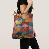 Abstraktes geometrisches Sechseckmuster Tasche (Von Nahem)