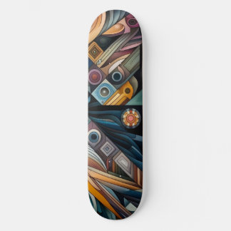 Abstraktes geometrisches Skateboard: fett, farbig Skateboard