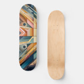 Abstraktes geometrisches Skateboard: fett, farbig Skateboard (Vorderseite)