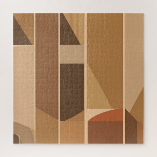 Abstraktes geometrisches Terrakotta Midcentury Mod Puzzle